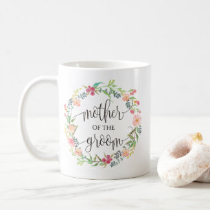 Mutter des Bräutigams, Kalligrafie, Blumenreath-4 Kaffeetasse