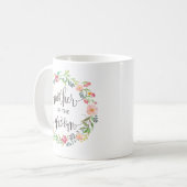 Mutter des Bräutigams, Kalligrafie, Blumenreath-4 Kaffeetasse (Vorderseite Links)