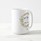 Mutter des Bräutigams, Kalligrafie, Blumenreath-6 Kaffeetasse (VorderseiteRechts)