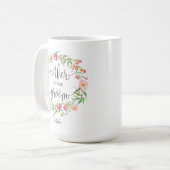 Mutter des Bräutigams, Kalligrafie, Blumenreath-6 Kaffeetasse (Vorderseite Links)