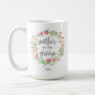 Mutter des Bräutigams, Kalligrafie, Blumenreath-6 Kaffeetasse