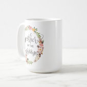 Mutter des Bräutigams, Kalligrafie, Blumenreath-7 Kaffeetasse (Vorderseite Links)