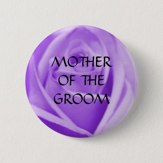 Mutter des BRÄUTIGAMS - Lavendel-Rosenknopf Button (Vorderseite)