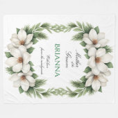 Mutter des Bräutigams Magnolie Hochzeitsgeschenk Fleecedecke (Vorderseite (Horizontal))