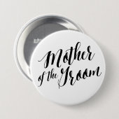 Mutter des Bräutigams Schwarze Schrift-Taste Button (Vorne & Hinten)