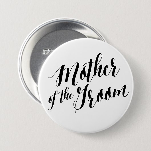 Mutter des Bräutigams Schwarze Schrift-Taste Button (Vorne & Hinten)
