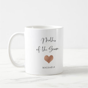 Mutter des Bräutigams Trendige Schrift und Herz Kaffeetasse