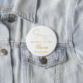 Mutter des Bräutigams | Zwei goldene Herzen Hochze Button (Beispiel)