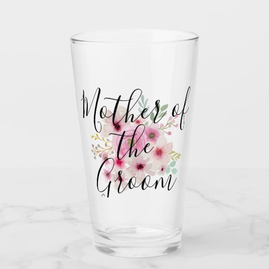 MUTTER DES Brautparty "Watercolor floral" Glas (Vorderseite)