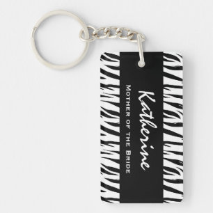 Mutter des Brautschwarzweiss-Zebra-Geschenks Schlüsselanhänger