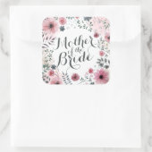 Mutter des Brautwatercolor-Aufkleber-Siegels Quadratischer Aufkleber (Tasche)