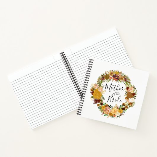 Mutter des Bride Autumn Wedding Gästebuch Notizblock (Innenseite)