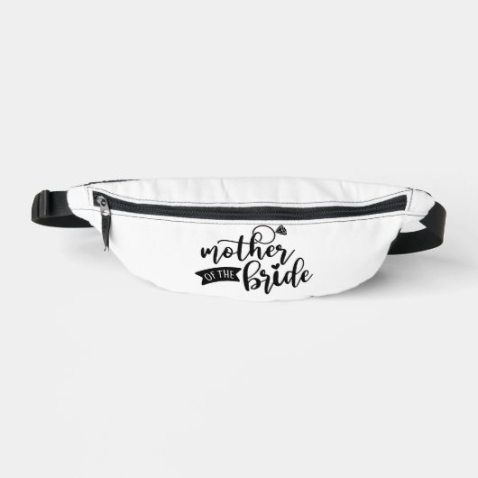 Mutter des Bride Black Text auf White Fanny Pack Bauchtasche (Vorderseite)