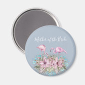 MUTTER DES BRIDE Blushing Flamingo Tropical Weddin Magnet (Vorderseite/Rückseite)