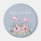 MUTTER DES BRIDE Blushing Flamingo Tropical Weddin Magnet (Vorne)