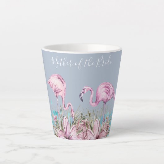 MUTTER DES BRIDE Blushing Flamingo Tropical Weddin Milchtasse (Vorderseite)