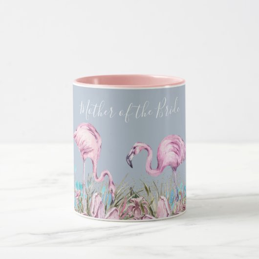 MUTTER DES BRIDE Blushing Flamingo Tropical Weddin Tasse (Zentrum)