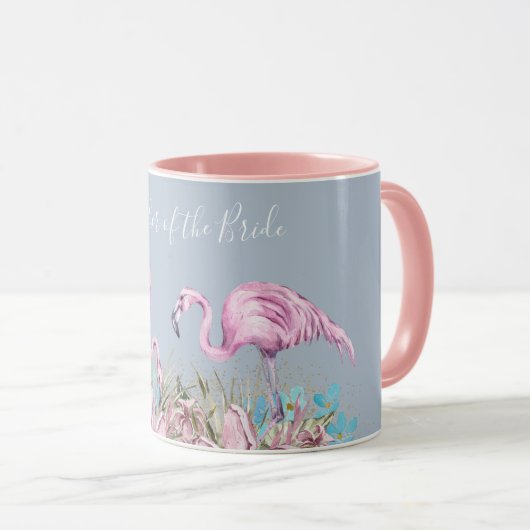 MUTTER DES BRIDE Blushing Flamingo Tropical Weddin Tasse (VorderseiteRechts)