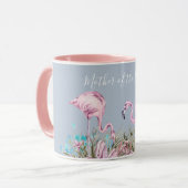 MUTTER DES BRIDE Blushing Flamingo Tropical Weddin Tasse (Vorderseite Links)