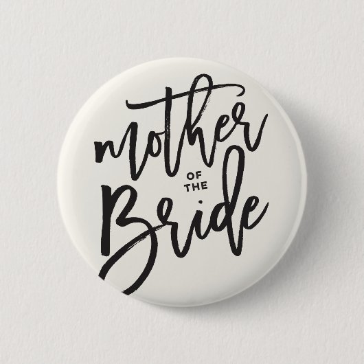 Mutter des Bride Brush Wedding Brautparty Button (Vorderseite)