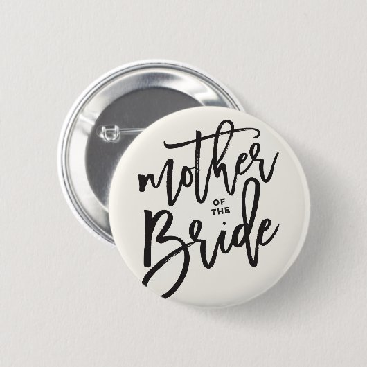 Mutter des Bride Brush Wedding Brautparty Button (Vorne & Hinten)