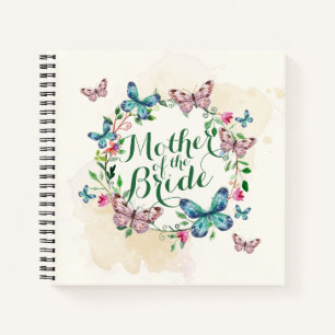Mutter des Bride Butterfly Wreath Guestbook Notizbuch