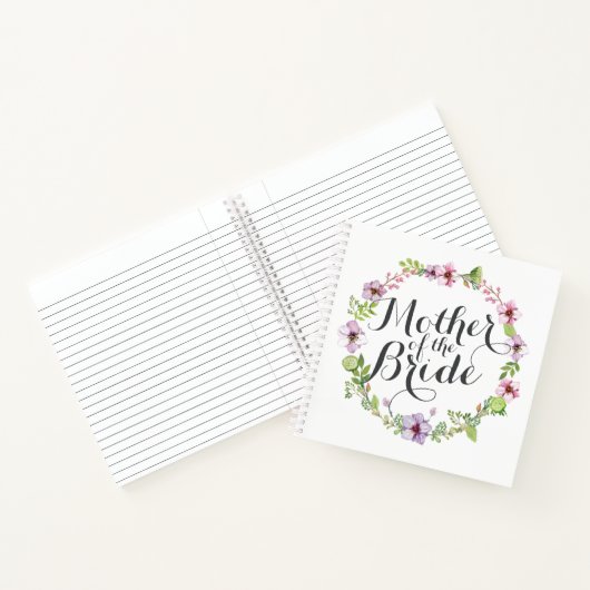 Mutter des Bride Elegant Wreath-Notebooks Notizblock (Innenseite)