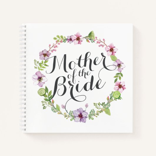 Mutter des Bride Elegant Wreath-Notebooks Notizblock (Vorderseite)