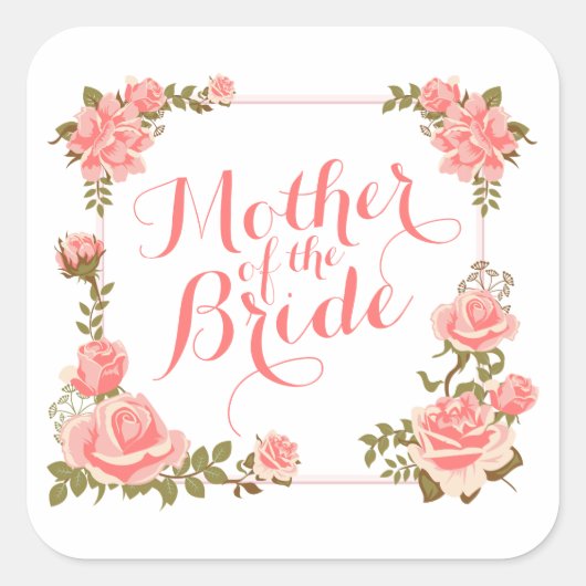 Mutter des Bride Elegant Wreath Sticker Siegel (Vorderseite)