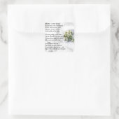 Mutter des Bride Gedicht Wedding Bouquet Design Quadratischer Aufkleber (Tasche)