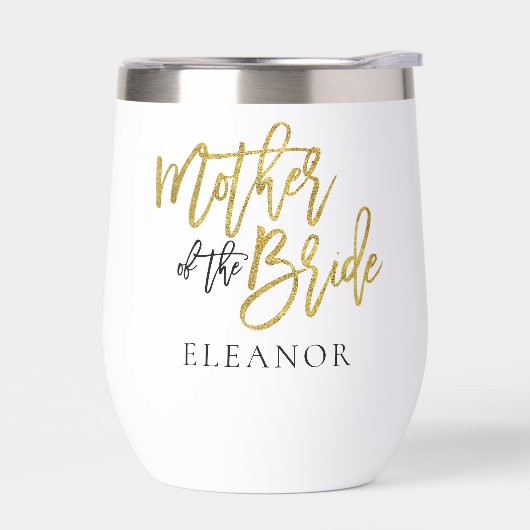 Mutter des Bride Gift Name Black Gold Glitzer (Links)