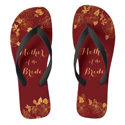 Mutter des Bride Gold Foliage Burgund Badesandalen (Fußbett)