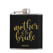 Mutter des Bride Gold Glitzer Brautparty Flachmann (Vorderseite)