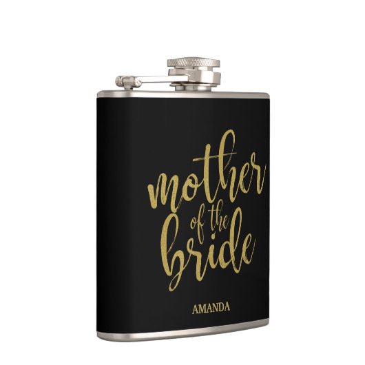 Mutter des Bride Gold Glitzer Brautparty Flachmann (Rechts)