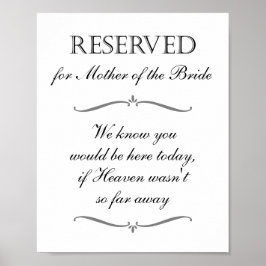 Mutter des "Bride Heaven Memorial" vorbehalten Zei Poster
