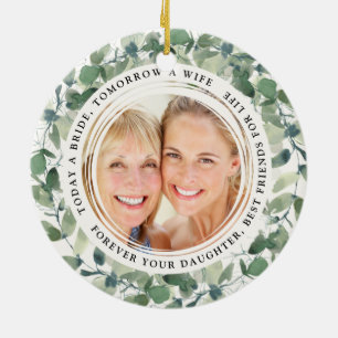 Mutter des Bride Keepake Gedicht-Fotos Keramik Ornament