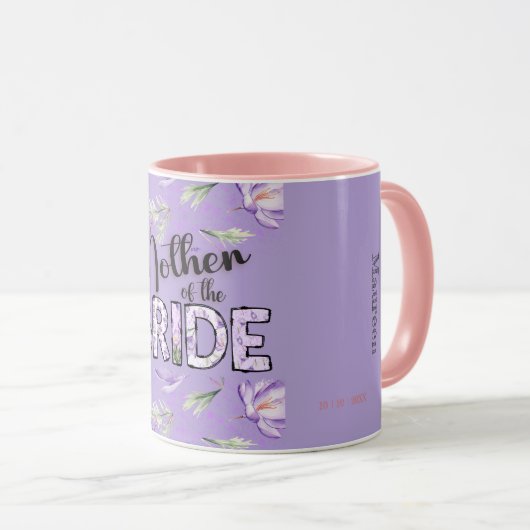 Mutter des Bride Lavender Crocus Personalisiert Tasse (VorderseiteRechts)