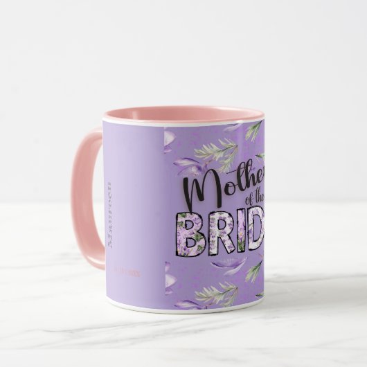 Mutter des Bride Lavender Crocus Personalisiert Tasse (Vorderseite Links)