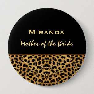 Mutter des Bride Leopard Print Individuelle Name V Button