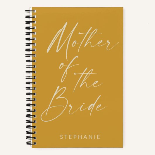 Mutter des Bride Minimal Yellow Personalisiert  Notizblock (Vorderseite)