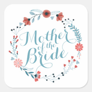 Mutter des Bride Niedlich Wreath Sticker Siegels