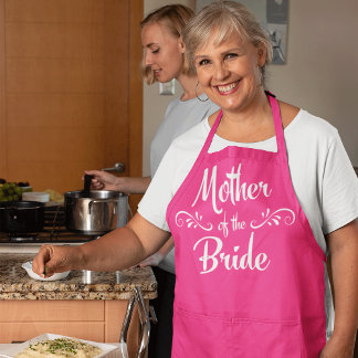 Mutter des Bride Pink Hochzeitsdinner Koch Schürze