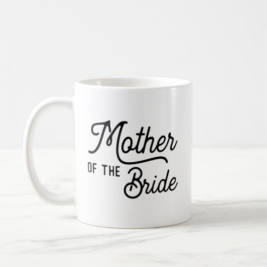 Mutter des Bride Script Brautparty Kaffee-Tasse Kaffeetasse (Links)