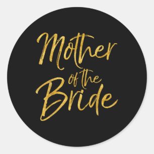 Mutter des Bride Shirt Niedlich Gold Bridal Mama G Runder Aufkleber