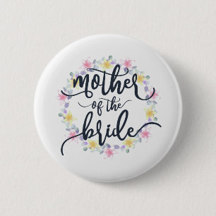 Mutter des Bride Wedding Calligraphy Button Button