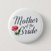 Mutter des Bride Wedding Calligraphy Button Button (Vorderseite)