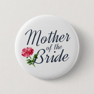 Mutter des Bride Wedding Calligraphy Button Button