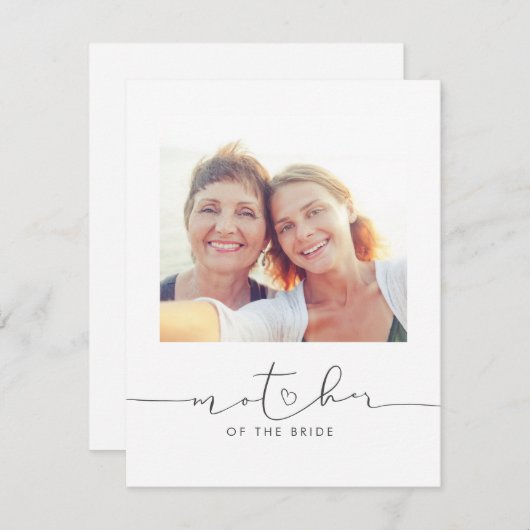 Mutter des Bride Wedding Morning Message Foto (Vorne/Hinten)