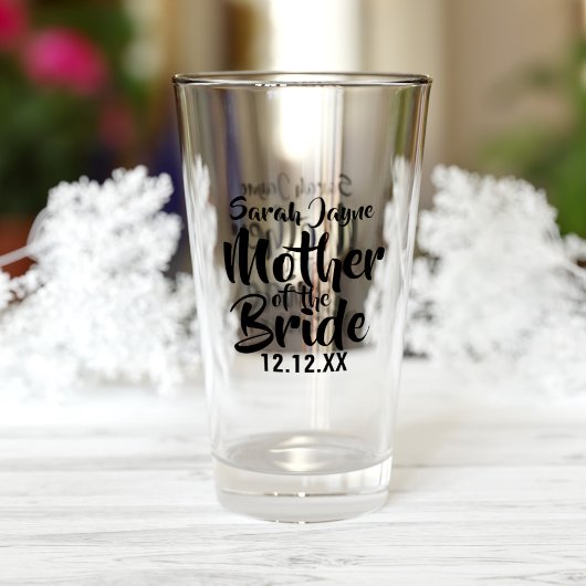 Mutter des Bridenamens Glass Wedding Elterngeschen Glas