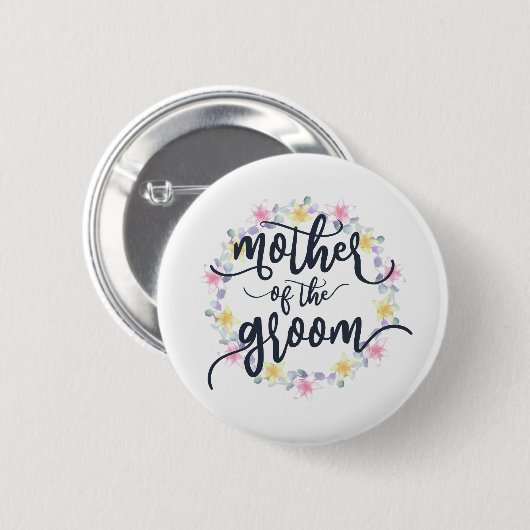 Mutter des Buttons Groom Wedding Calligraphy (Vorne & Hinten)
